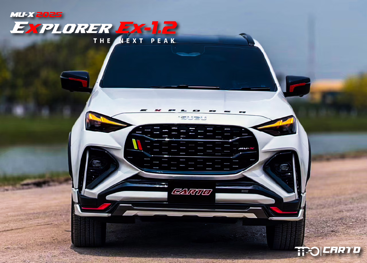 ชุดแต่ง CARTO EXPLORER EX-1.2 สำหรับ Isuzu MU-X 2025 ดีไซน์สปอร์ตพรีเมียม